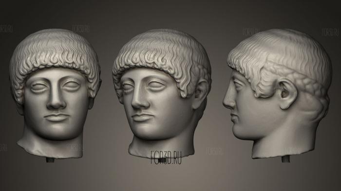 Youthful male head stl model for CNC